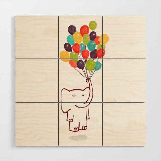 Flying Elephant Wood Wall Art By Budikwan Society6