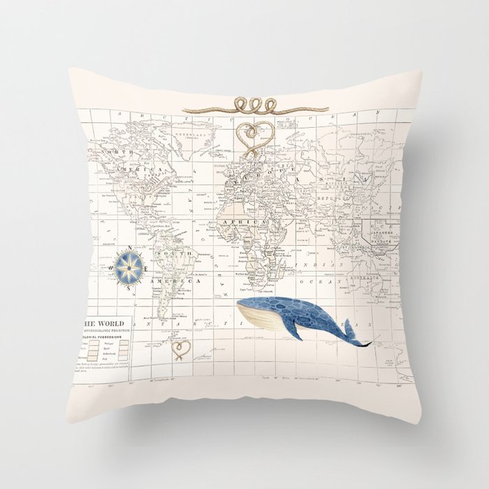 World of Whales Throw Pillow