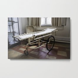 Antique hospital stretcher, bed detail for patients Metal Print