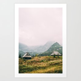 'Hala Gasienicowa' Mountain Valley | Autumn Mountains Landscape Photo | Wooden Cabin Photography Art Print