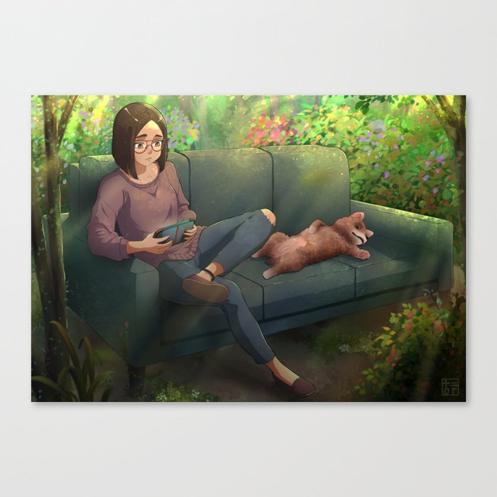 Relaxing in the forest Canvas Print