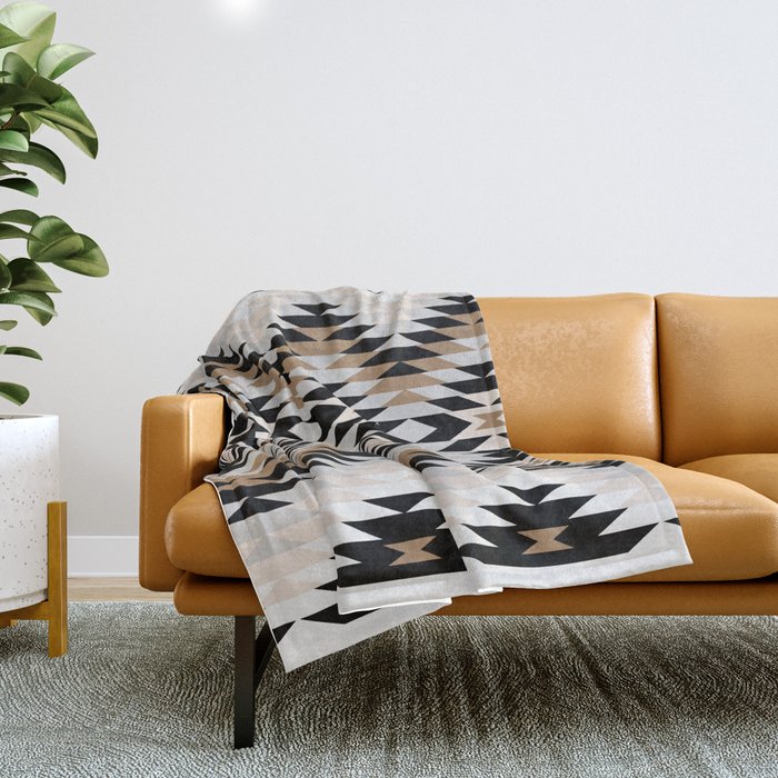New Mexico in Tan Throw Blanket