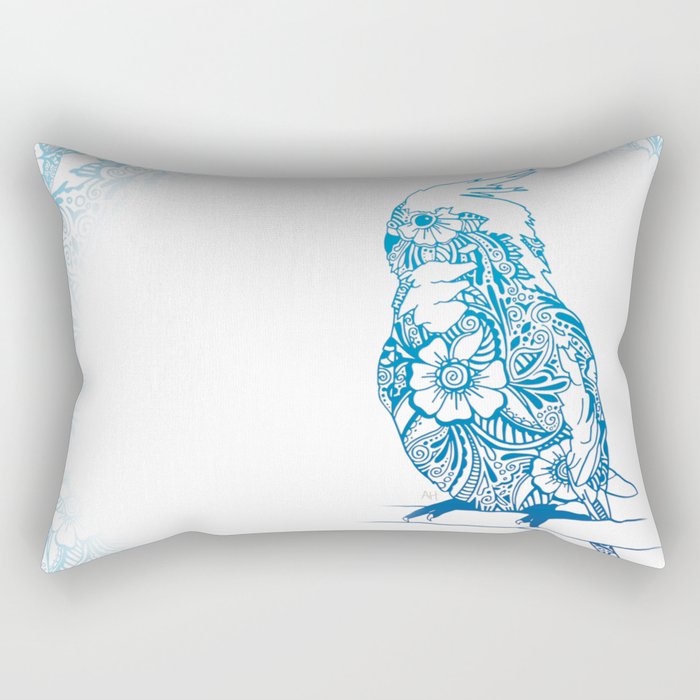 Henna Cockatiel - White background Rectangular Pillow