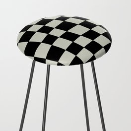 Hand Drawn Checkerboard Pattern (black/cream) Counter Stool