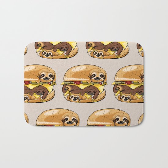 Sloths Burger Bath Mat
