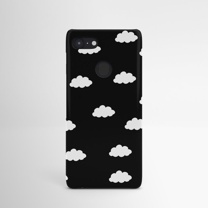White clouds in black background Android Case