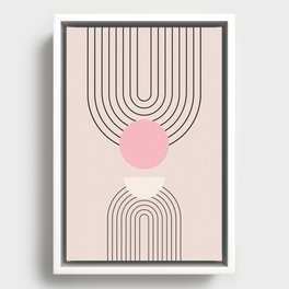Mid Century Modern | 06 - Arch Print Blush Pink Aesthetic Boho Abstract Framed Canvas