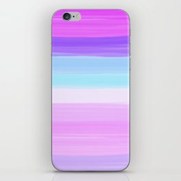Geometric magenta pink teal lavender purple watercolor stripes iPhone Skin