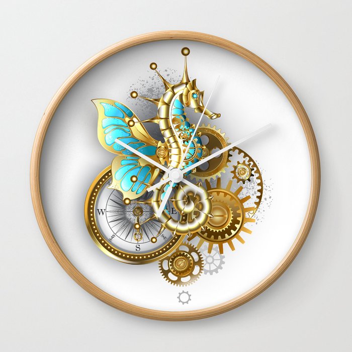 Mechanical Seahorse Wall Clock