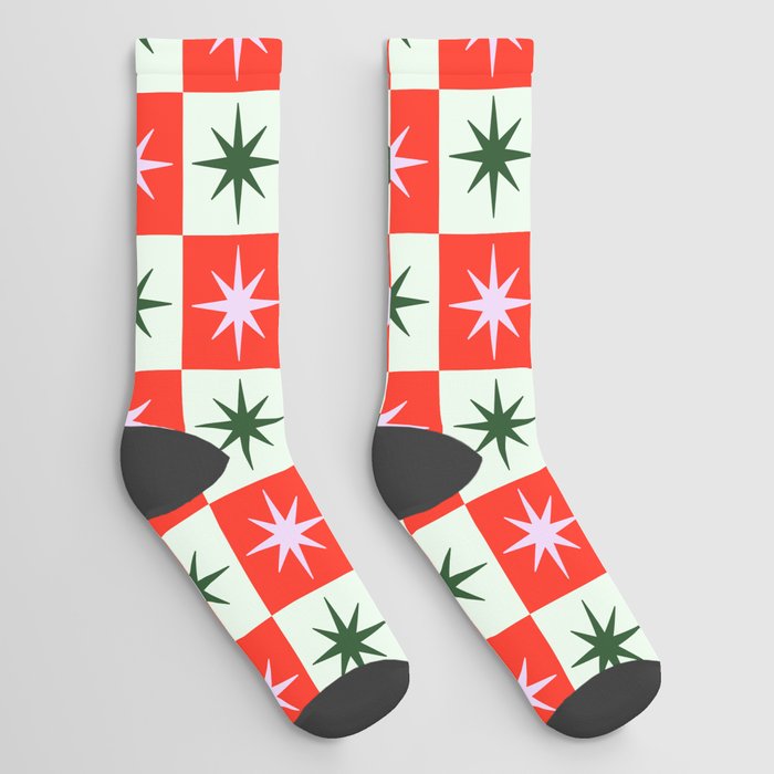 Star Check - Christmas Socks