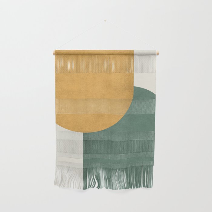 Halfmoon Colorblock 2 - Gold Green  Wall Hanging