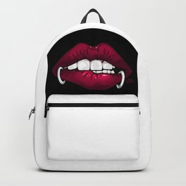 Lip Snake Biting Pink Pierced on Black Backpack