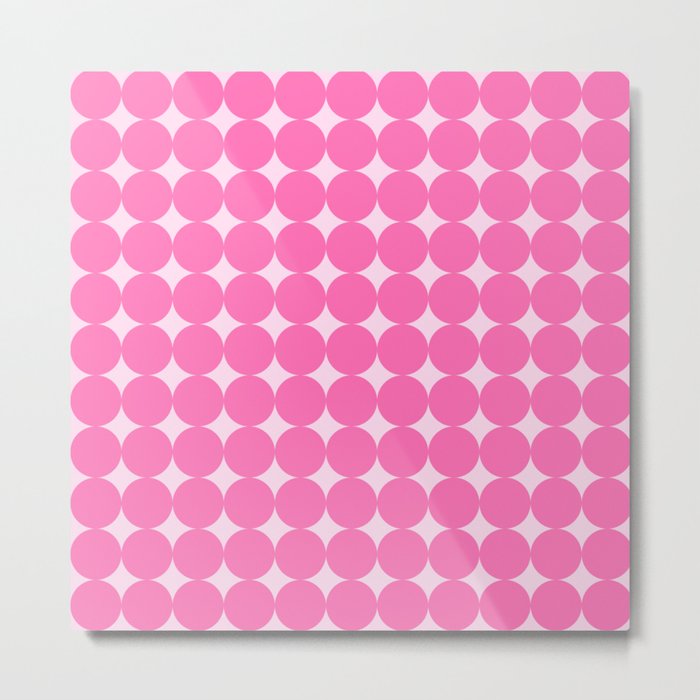 Y2K Dots Pink on Pink Pattern Metal Print