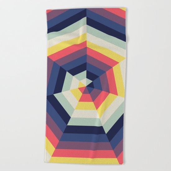 Heptagon Quilt 2 Beach Towel