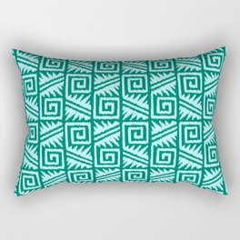Ikat Aztec Tribal, Turquoise and Aqua Rectangular Pillow