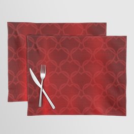 Red Silk Metallic Heart Modern Collection Placemat