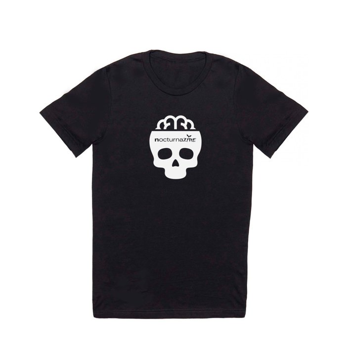 nocturnazine: Skull White Logo T Shirt