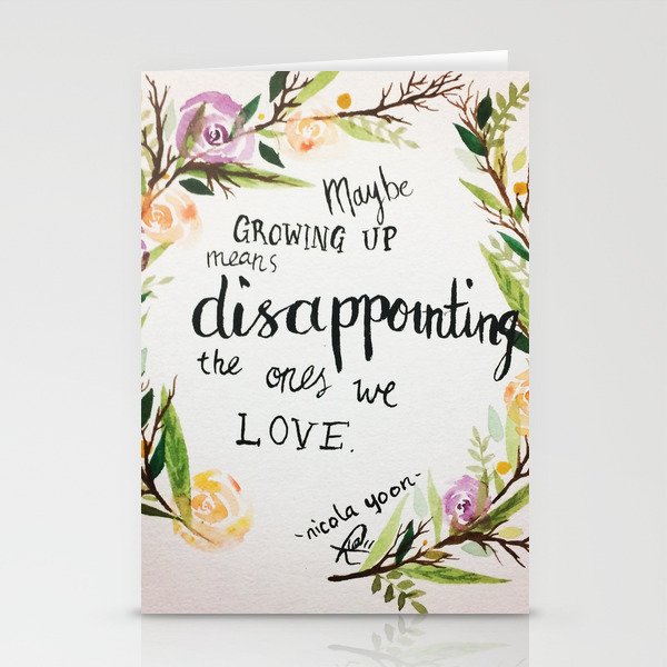 Quote From Everything Everything By Nicola Yoon Stationery Cards