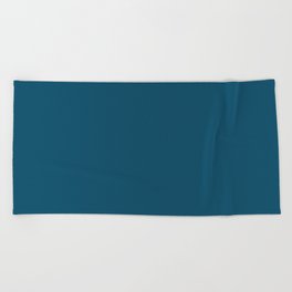 Dark Blue Gray Solid Color Pairs Pantone Moroccan Blue 19-4241 TCX Shades of Blue Hues Beach Towel