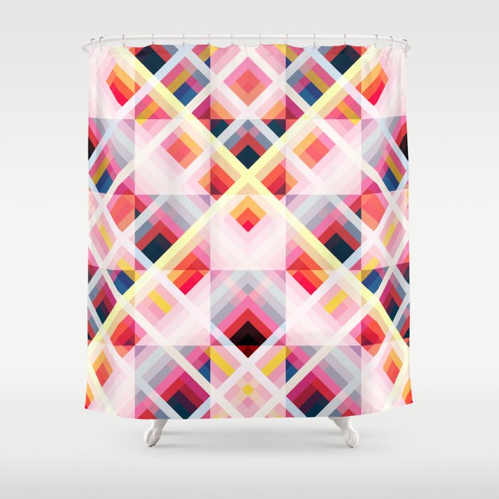 Rougarou Colorful Decorative Abstract Art Pattern Shower Curtain by AlphaOmega Society6