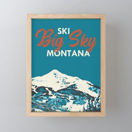 Ski Big Sky Montana Vintage Poster Framed Mini Art Print