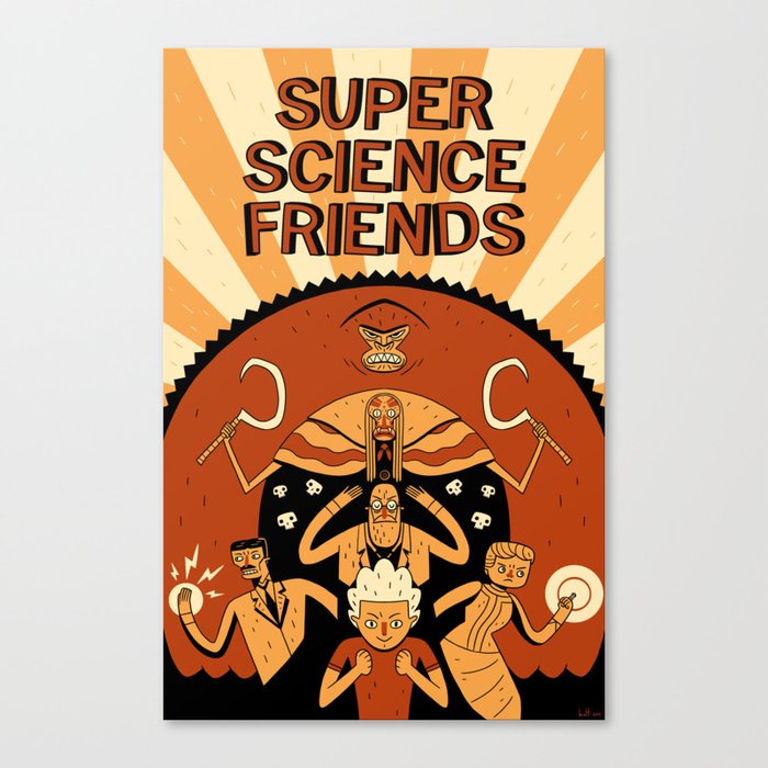 Super Science Friends Kickstarter Poster Canvas Print