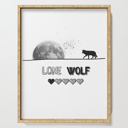 Lone Wolf | Lonely Wolf 1 Heart Serving Tray