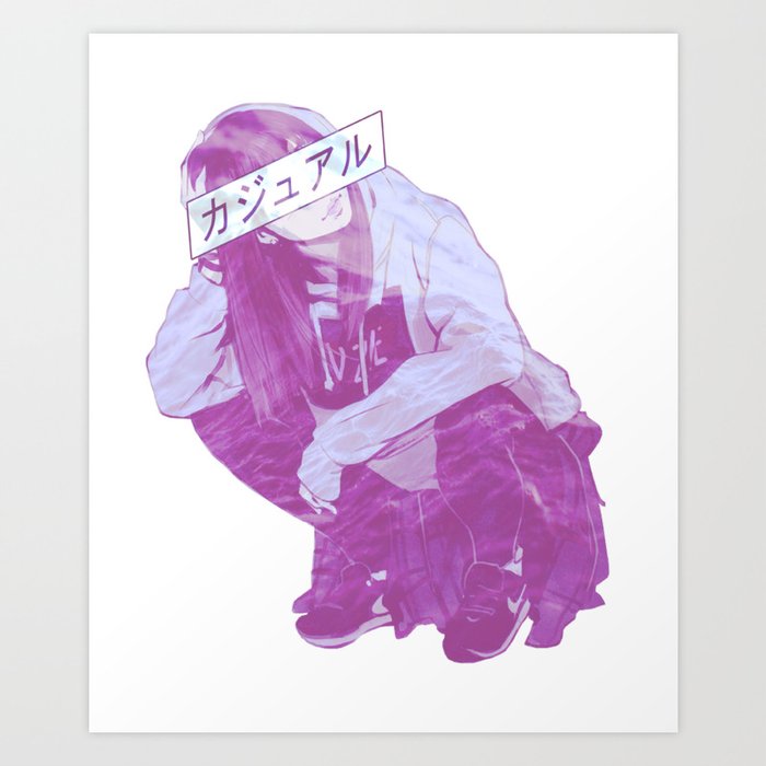 CONCENTRATE - SAD JAPANESE ANIME AESTHETIC Art Print by Poser_Boy