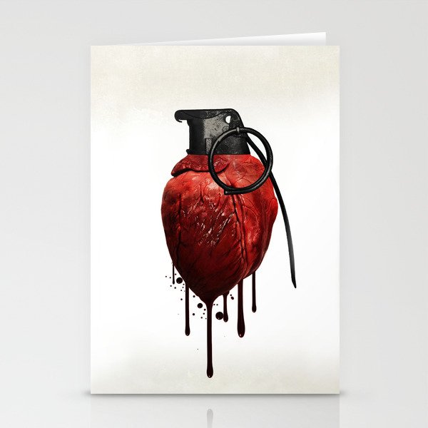 Heart Grenade Stationery Cards