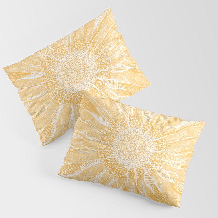 Mandala, Sunflower Prints, Yellow Pillow Sham