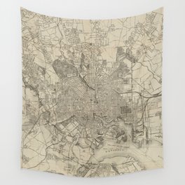 Vintage Map of Baltimore MD (1919) Wall Tapestry