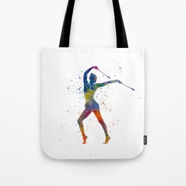 Rhythmic gymnastics in watercolor Tote Bag