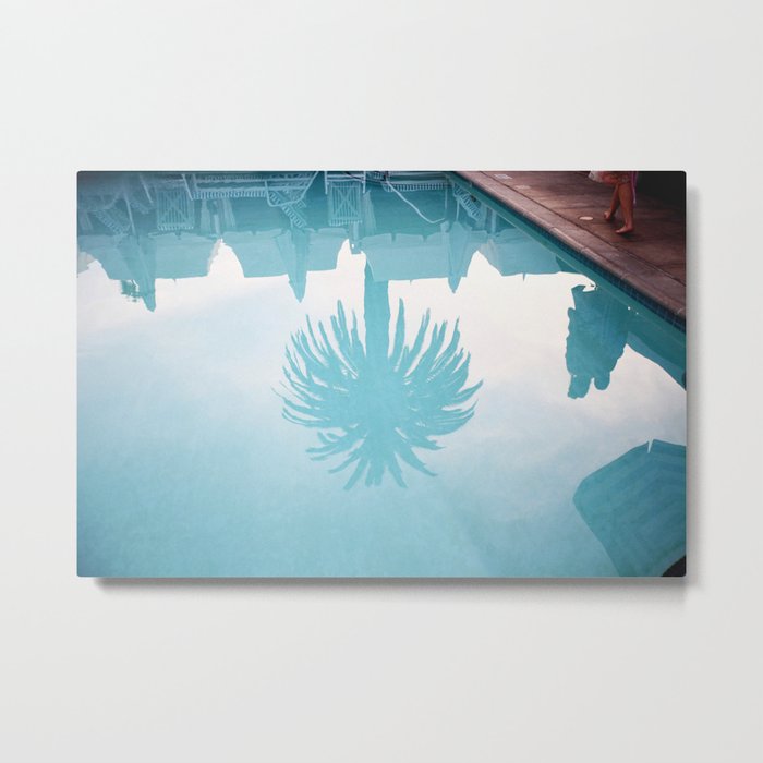 Palm In Pool Metal Print