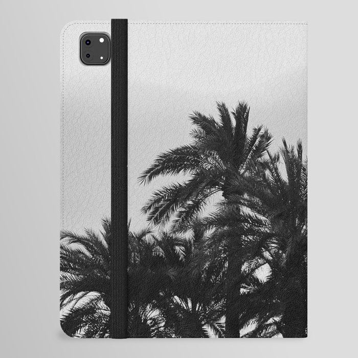 Palm trees on the beach | Fine art wanderlust travel photography | Moody black & white iPad Folio Case