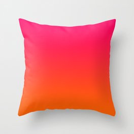 Bright Pink and Orange Ombre Throw Pillow