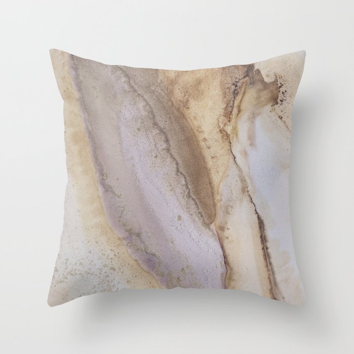 Abstract Watercolor Art In Earth Tones Throw Pillow