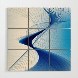 ABSTRACT BLUE LINEAR BACKGROUND. Wood Wall Art