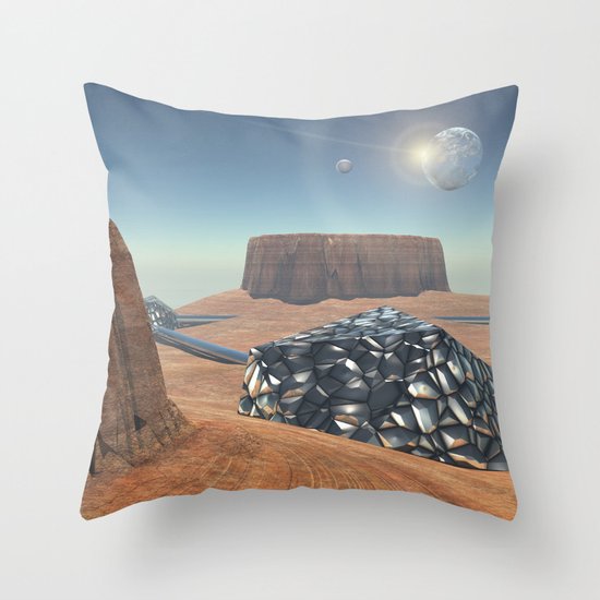 Mars Babylon Colony, view of Armageddon Throw Pillow