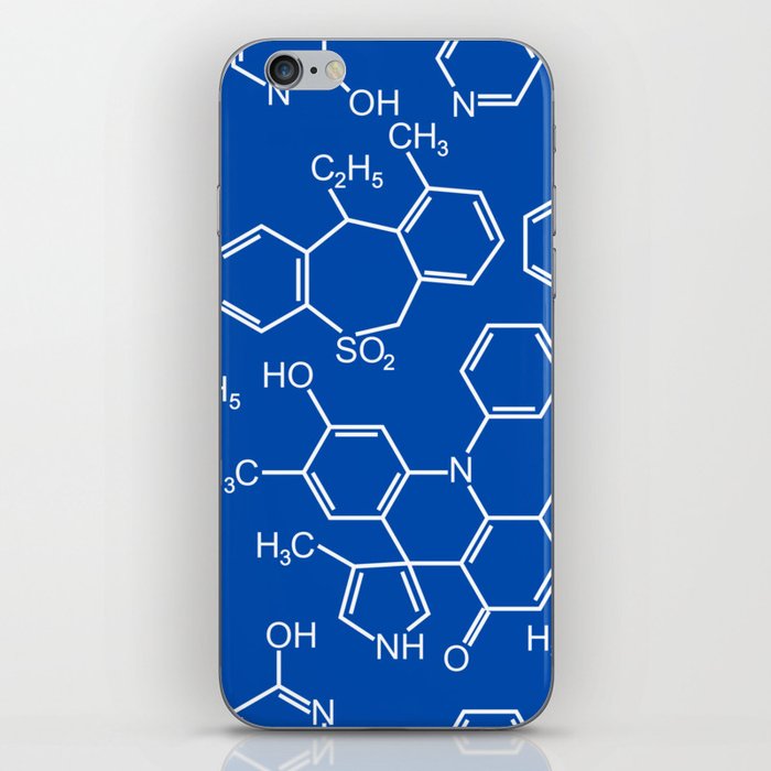 Chemistry chemical bond design pattern background blue iPhone Skin