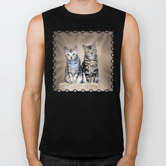 The Glare of the Silver Meowbles Biker Tank
