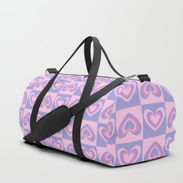Pastel Hearts + Checker Duffle Bag
