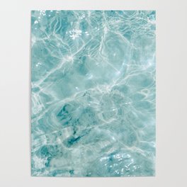 Clear blue water | Colorful ocean photography print | Turquoise sea Poster
