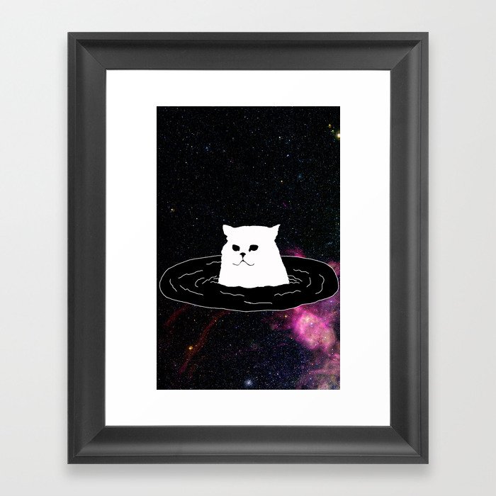 Wormhole Cat Framed Art Print