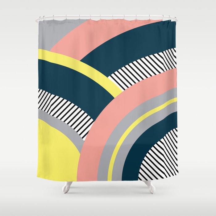 Colorful geometry 10 Shower Curtain