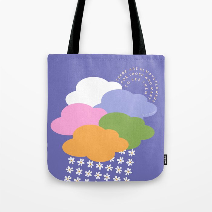 Shower Flower in the Rainbow Clouds in Very Pery Tote Bag