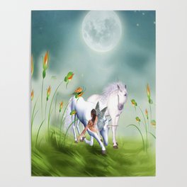 Einhorn und Fee - Unicorn and Fairy Poster