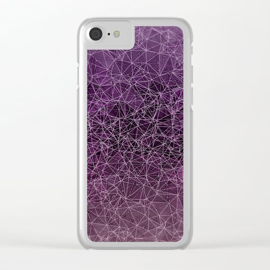 Mesh polygonal purple and pink Clear iPhone Case