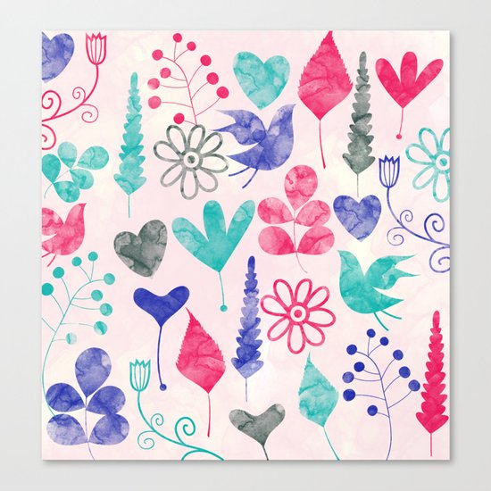Watercolor Botanical Garden V Canvas Print
