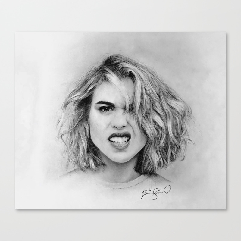 Billie Piper Pencil Drawing Canvas Print By Jspaniol Society6