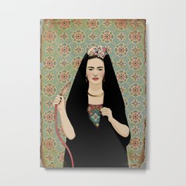 Frida & the Shisha Metal Print | Drawing, Hookah, Arab, Frida, Egypt, Illustration, Shisha, Fridakahlo 